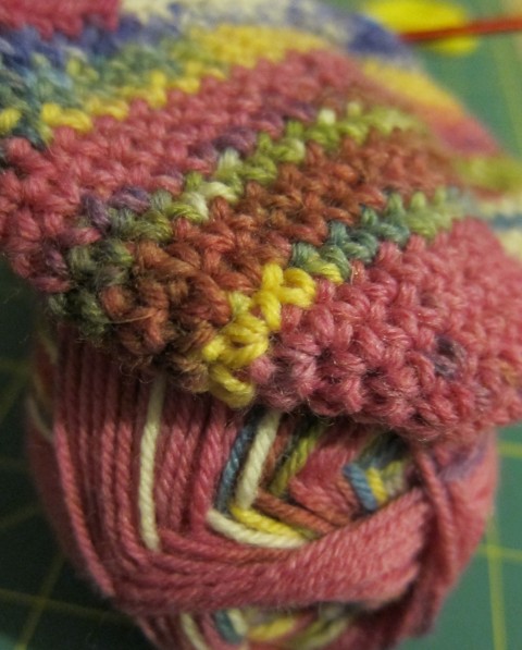 Crochet sock in progress
