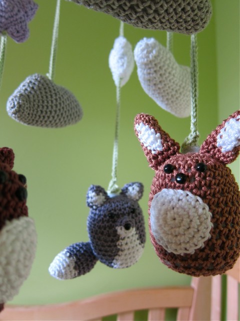 Crochet mobile detail