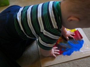 Baby finger painting 2