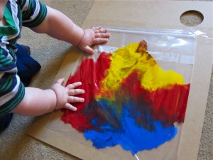 Baby finger painting