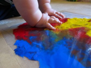Baby finger painting 4