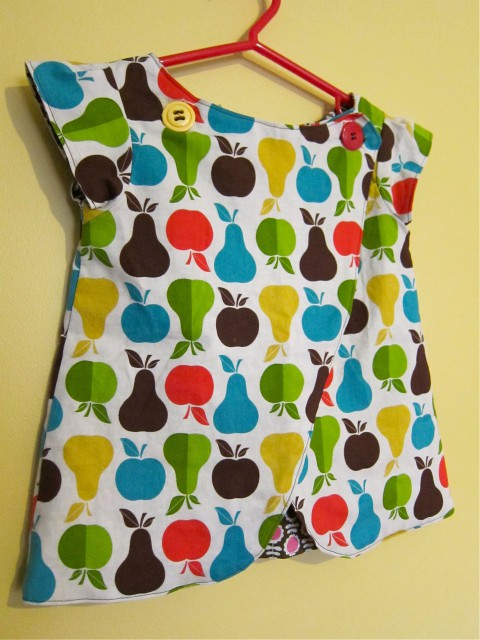 Lucy Tunic pears & apples side sewn by Bubblegum Sass