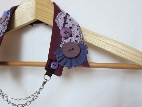 Shabby Chic Upcycled Collar by Bubblegum Sass, Plum Purple