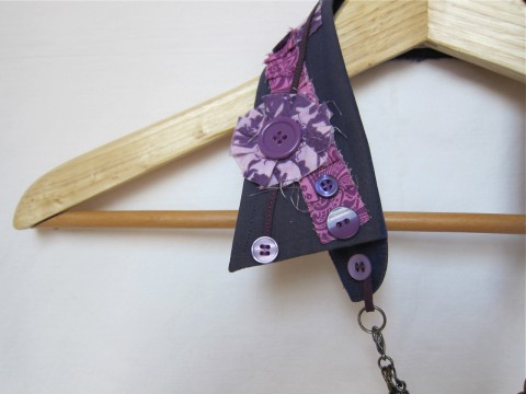 Shabby Chic Upcycled Collar by Bubblegum Sass, Dusty Purple