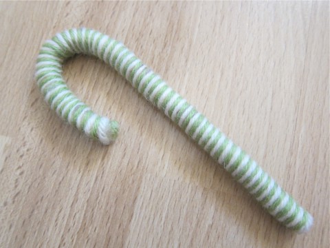 Yarn wrapped candy cane