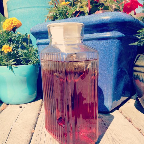 Brewed our first batch of sun tea this week! Nothing says summer to me like seeing a jug of sun tea brewing on the deck. Want to make your own batch? Grab a glass jug, fill with water, drop in a few tea bags and set it in the sun for a few hours. Chill. Enjoy!