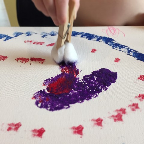 DIY Paintbrush for Kids ~ Clothespins & Cotton Balls ~Blog Tutorial by Bubblegum Sass