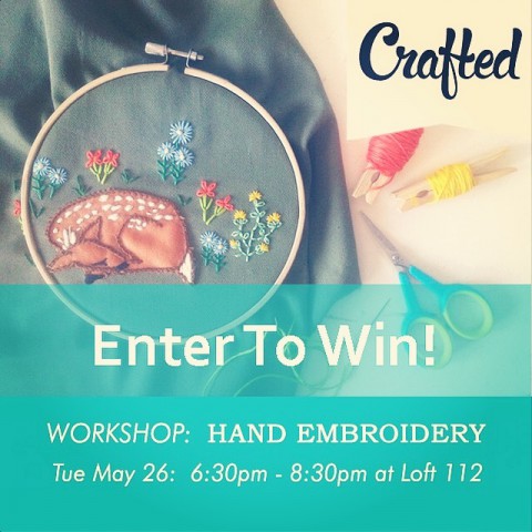Instagram Giveaway ~ Enter to win a spot in the Crafted Truck's embroidery workshop.