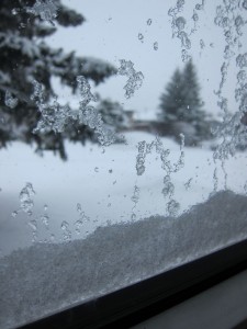 Snow on window