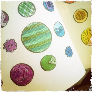 Button colouring book detail