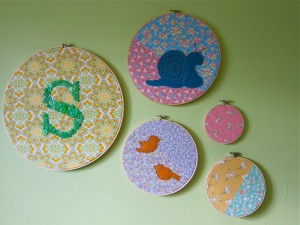 Nursery embroidery hoop decor