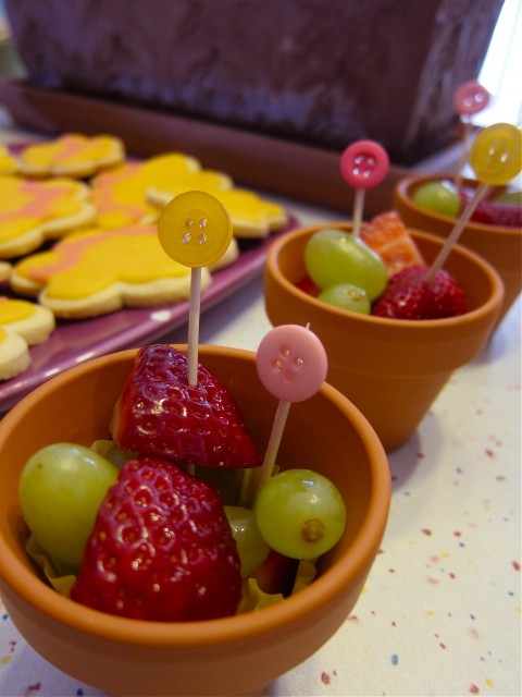 Flower pot fruit cups