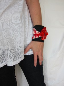 Red and Black Cuff Bracelet