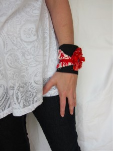 Red and Black Cuff Bracelet