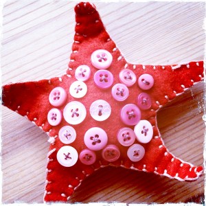Red Button Starfish by Bubblegum Sass