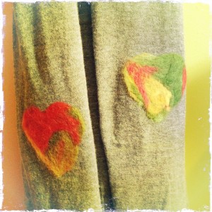 Needle felted elbow patch