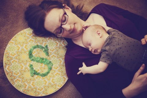 Sarah and Sam with embroidery hoop