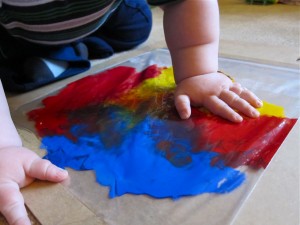 Baby finger painting 3