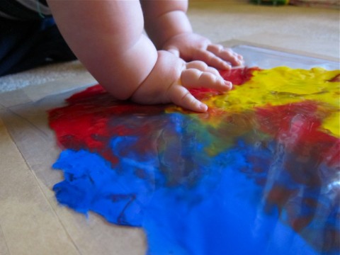 Baby finger painting 4