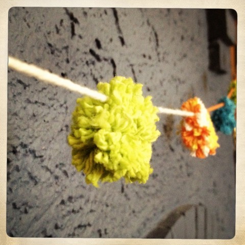 Birthday pom pom garland