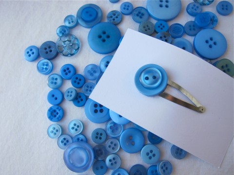 Cobalt Blue Button Hair Clip by Bubblegum Sass