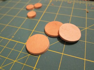 Leather buttons ready for holes