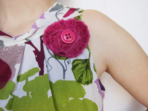 Magenta Button Brooch by Bubblegum Sass