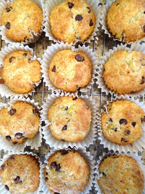 Banana chocolate chip muffins by Bubblegum Sass