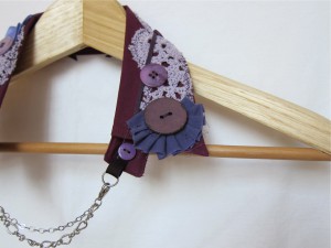 Shabby Chic Upcycled Collar by Bubblegum Sass, Plum Purple