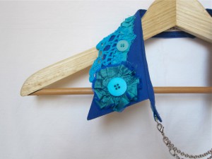 Shabby Chic Upcycled Collar by Bubblegum Sass, Aqua