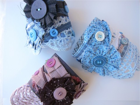 Shabby Chic Upcycled Cuff Bracelets by Bubblegum Sass