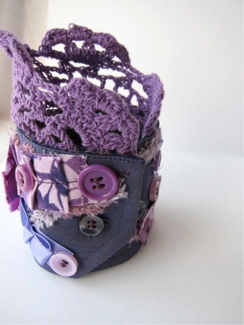 Dusty Purple Upcycled Cuff Bracelet by Bubblegum Sass