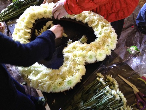 Heart shaped floral wreath