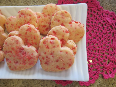 Cinnamon heart shortbread cookies by Bubblegum Sass