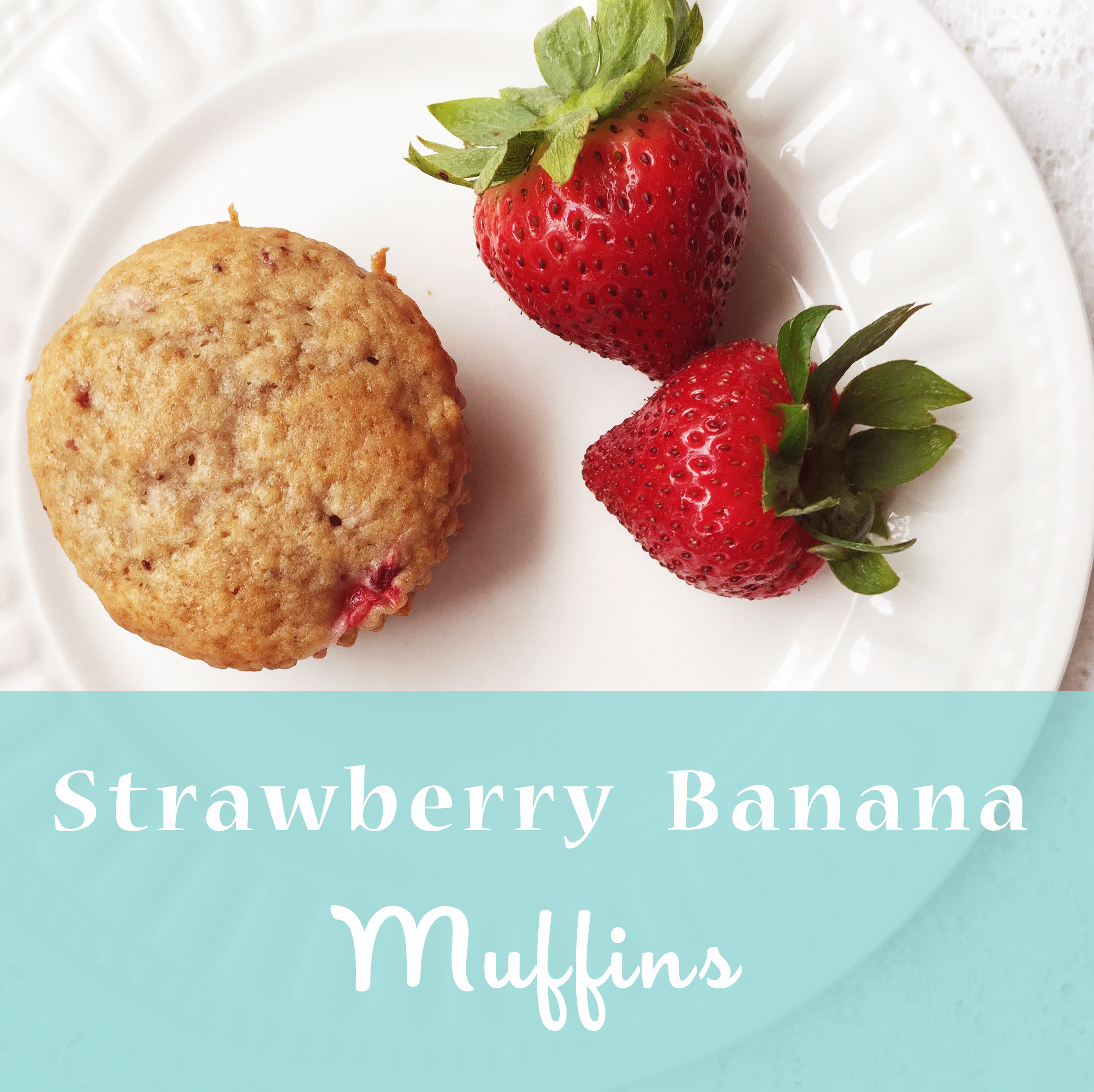 Strawberry Banana Muffins ~ recipe by Bubblegum Sass ~ tasty summer snacks